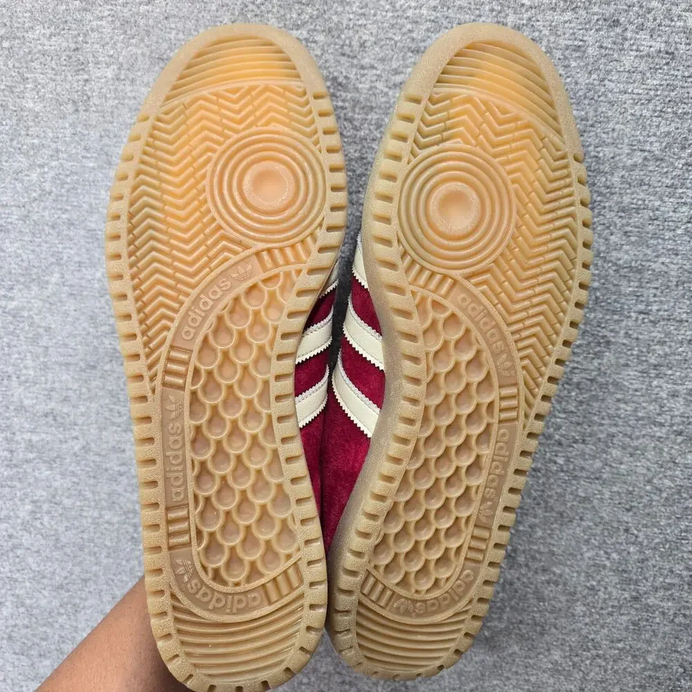 ADIDAS ORIGINALS BERMUDA COLLEGIATE BURGUNDY SNEAKERS, SIZE 10